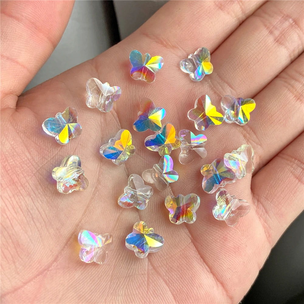 6x7mm/7x9mm Czech Crystal Beads Butterfly Faceted AB Color  Shiny Glass Charms Fit Jewelry Making Earrings Necklace Bracelet DIY