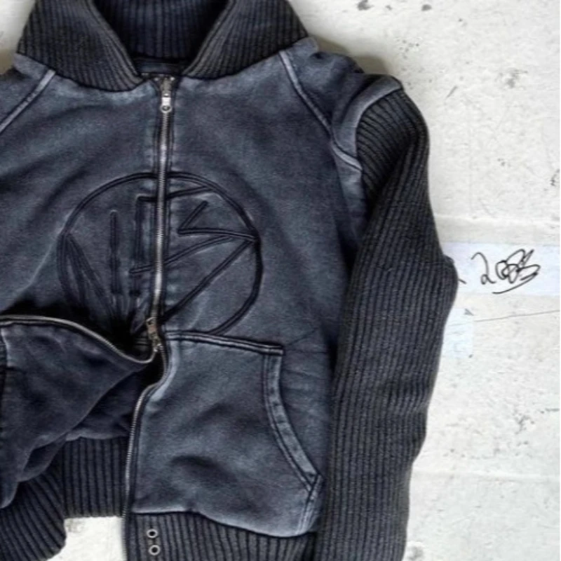 Autumn/winter loose-fitting fashion zippered sweatshirt European and American stylish retro trendy high-street versatile hoodie