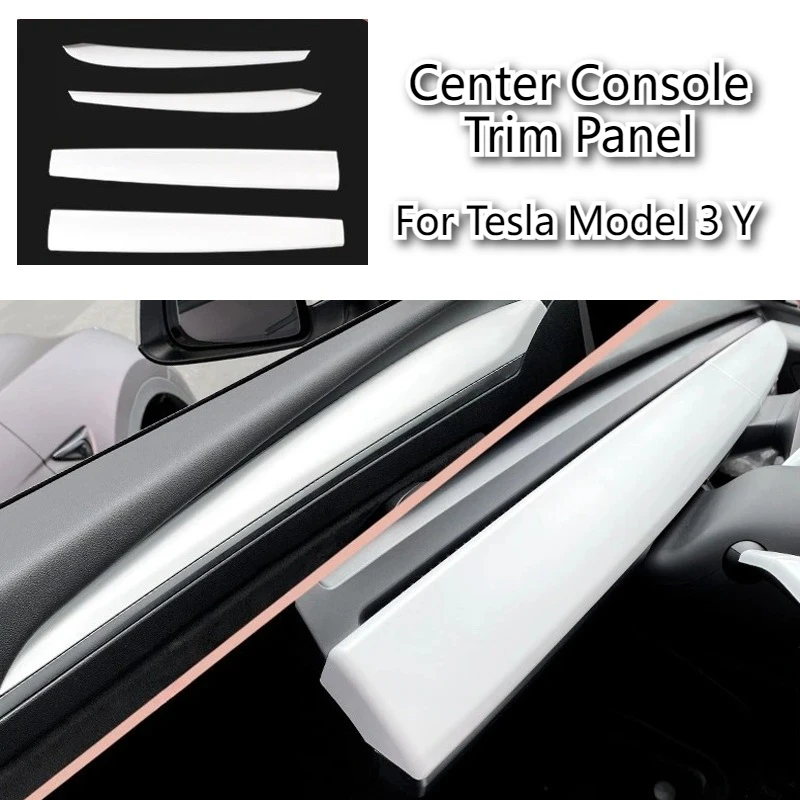 

For Tesla Model 3 Y 2021-2023 Model Y 2024 Car Center Console Panel Trim Accessories Dashboard Carbon Fiber ABS Car Decoration