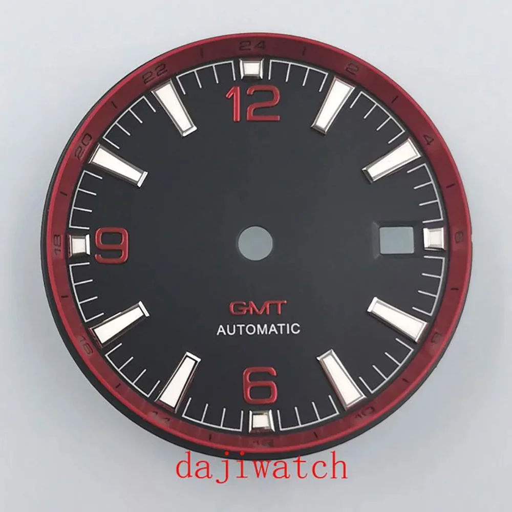 31mm GMT Watch Face Luminous Dial fit ETA 2836 2824 Pearl DG2813 3804 Miyota 8205 8215 821A 82series Movement