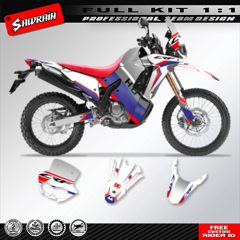 

Sawrain For Honda CRF250 300 RALLY 2021 Motorcycle Background Graphics Decal Sticker Kits Customize