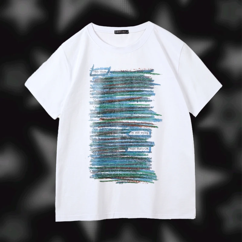 

Street graffiti print, loose and casual short-sleeved T-shirt, men's and women's top 2026 summer new style