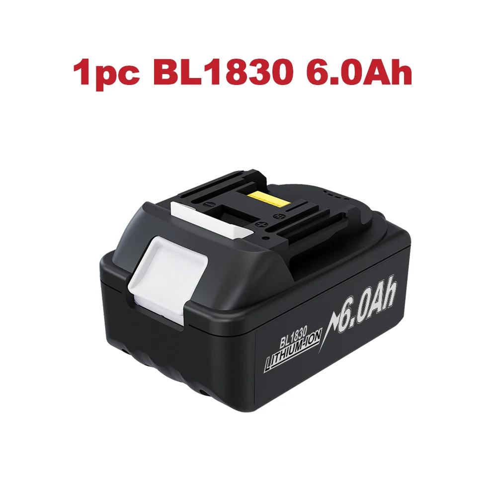 Powtree 18V 6,0Ah/8,0Ah Akku für Makita BL1830 Ersatzakku BL1860 BL1850B BL1840 BL1830 BL1815 mit 4A/6A Ladegerät