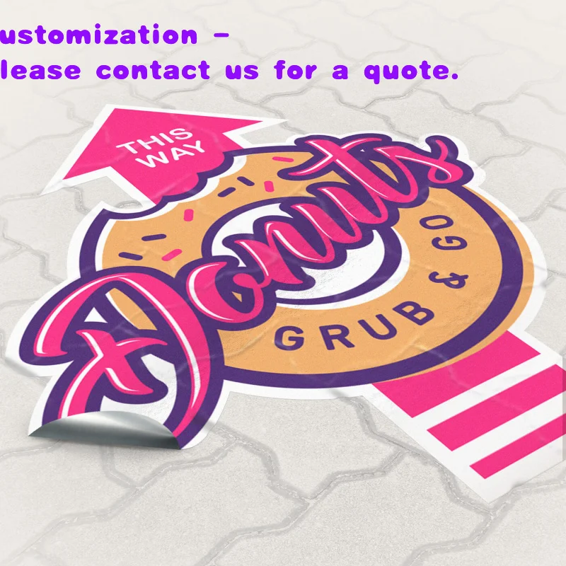 custom.Custom Outdoor Advertising Luxury Supermarket Store Film Full Color Printing Durable Vinyl 3D Floor Stickers