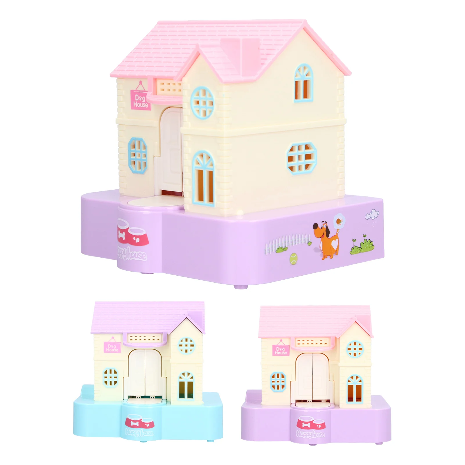 Doghouse Money Saving Box Automatic  Swallowing with Light Music Effects Gift for Kids Money Saving Box