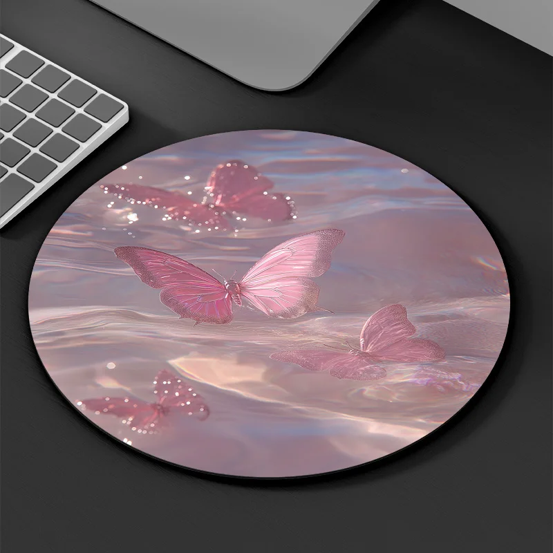 

The pink butterfly designed anti-slip and durable mouse pad is suitable for gamers and offices for high-definition printing