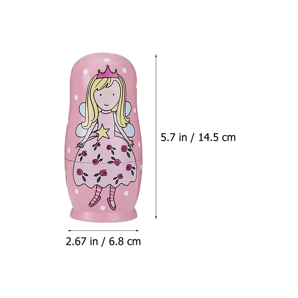 

5 Pcs 5-layer Nesting Wooden Birthday Gift Household Assorted Color Matryoshka Lotus Tree Toy Set