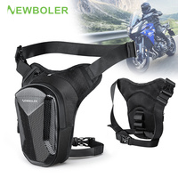 NEWBOLER 2L Black Motorcycle Leg Bag EVA Waterproof Rider Waist Bag Cycling Bike Crossbody Bag Motorcycle Equipment