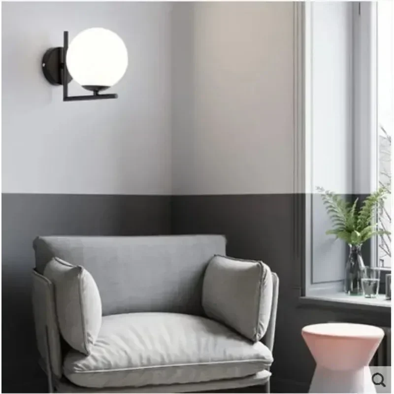 غرفة المعيشة الأوروبية شخصية غرفة نوم إبداعية بجانب السرير، مصباح دراسة بسيط، ممر الممر #6