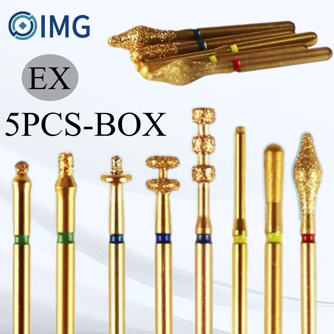 

5PCS-BOX Dental Preparation Burs EX Series Cutting End Joint Surface Fixed Depth Tooth Joint Surface Groove Precision Polishing