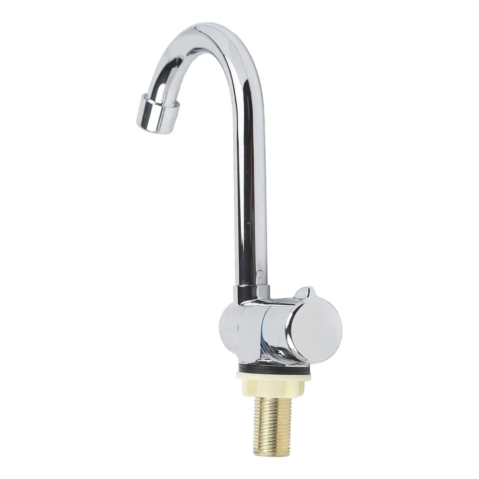 360 Degree Rotating Foldable Faucet for RV Sinks Made of Stainless Steel with G1/2 Thread and 180 Degree Swivel Base Support