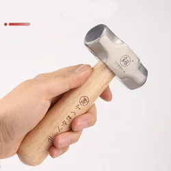 Fukuoka Mini Hammer FO-6028B Solid Wood Short Handle Octagonal Hammer 1LB High Carbon Steel Small Hammer Manual Hardware Tool