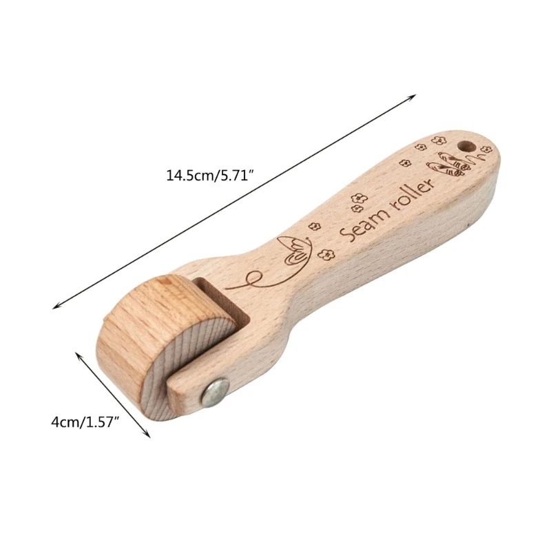 1Pcs Wooden Pressing Wheel Sewing Tools Seam Roller Pressing Wheel Seam Roller Wallpaper Roller For Pressing Leathers Fabrics