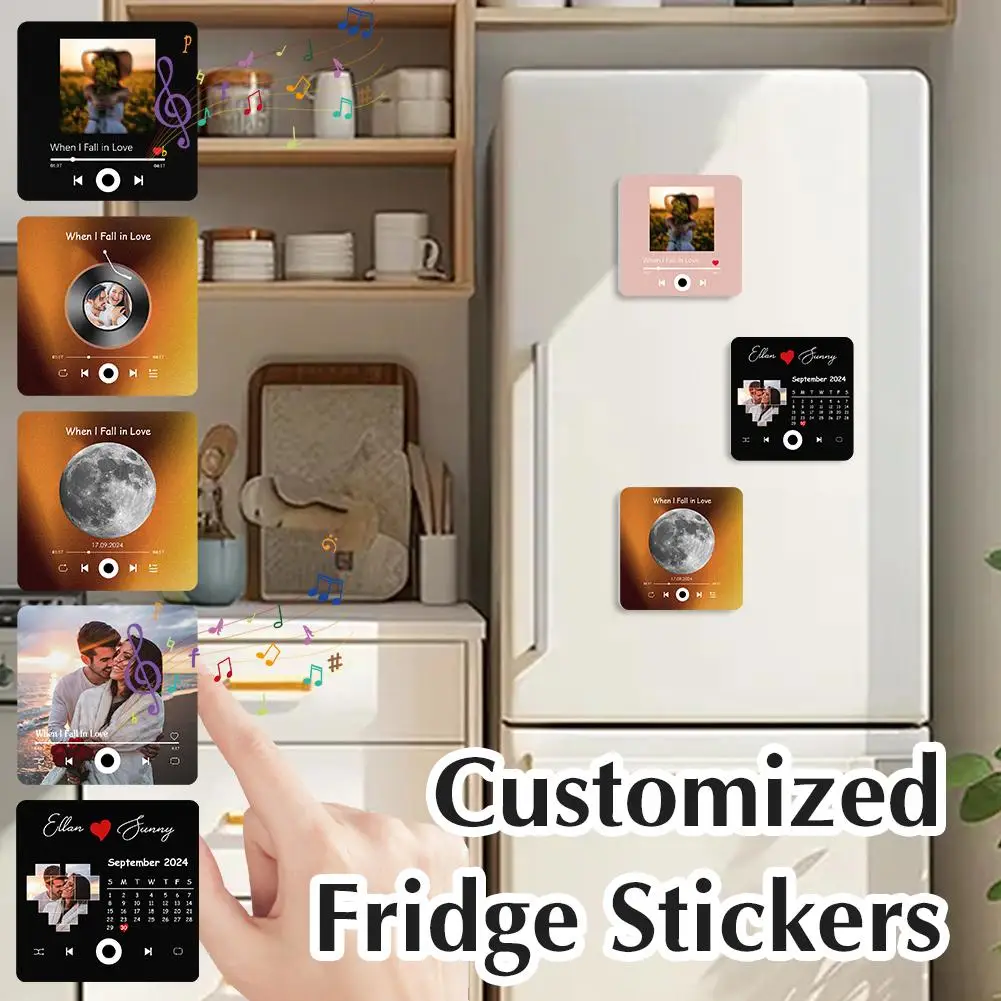 Customized Music Album Magnet Fridge Stickers Personalized Fridge Built-In Music Player Can Play Songs Christmas Gifts Decor