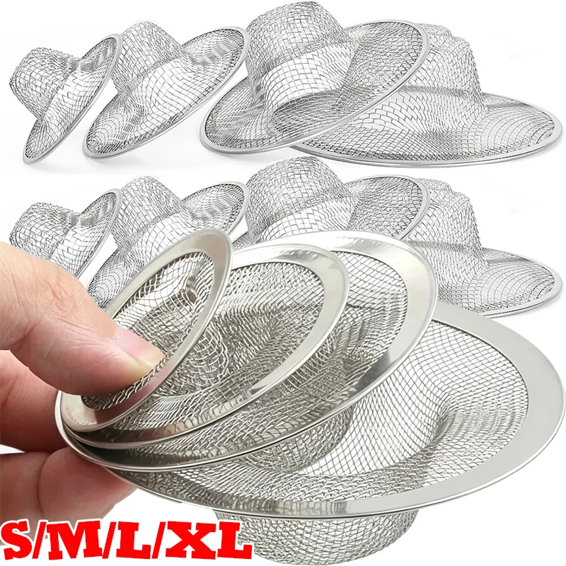 Steel Bathroom Drain Filter Net Kitchen Bathroom Floor Sink Filter Mesh Sealing Cover Strainer Stopper Waste Screen Hole