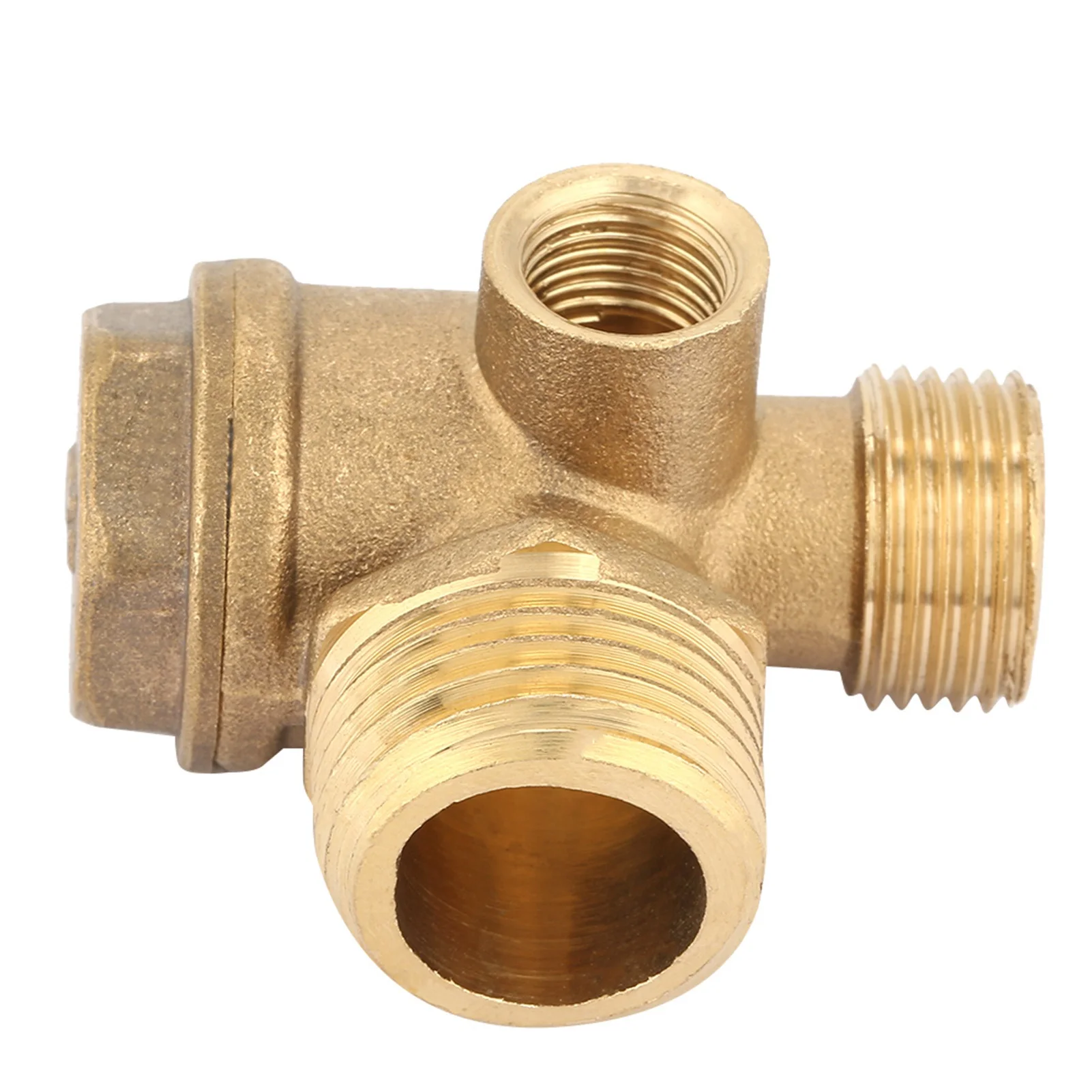 3 Port Brass Air Compressor Male Threaded Check Valve Tube Connector Tool