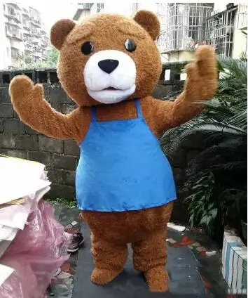 Costume de mascotte d'ours mignon pour adulte, robe de paupières en peluche, costume de mascotte de dessin animé, Halloween, Noël, nouveau