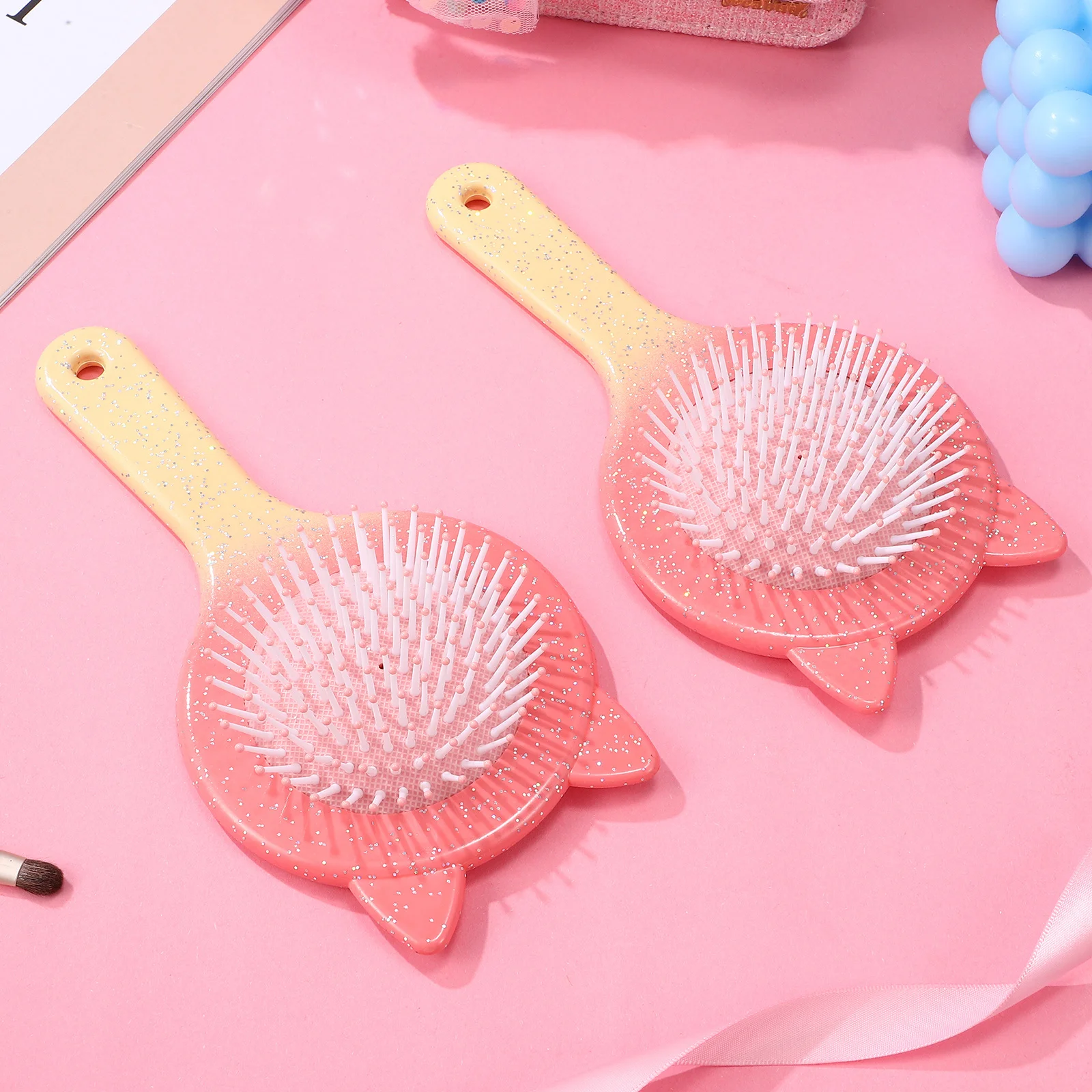 

2 pcs Massage Comb Detangle Hair Brush For Girls Women Soft Bristles Scalp Care Smooth Ideal For Curly Wet Dry Hair Long Short