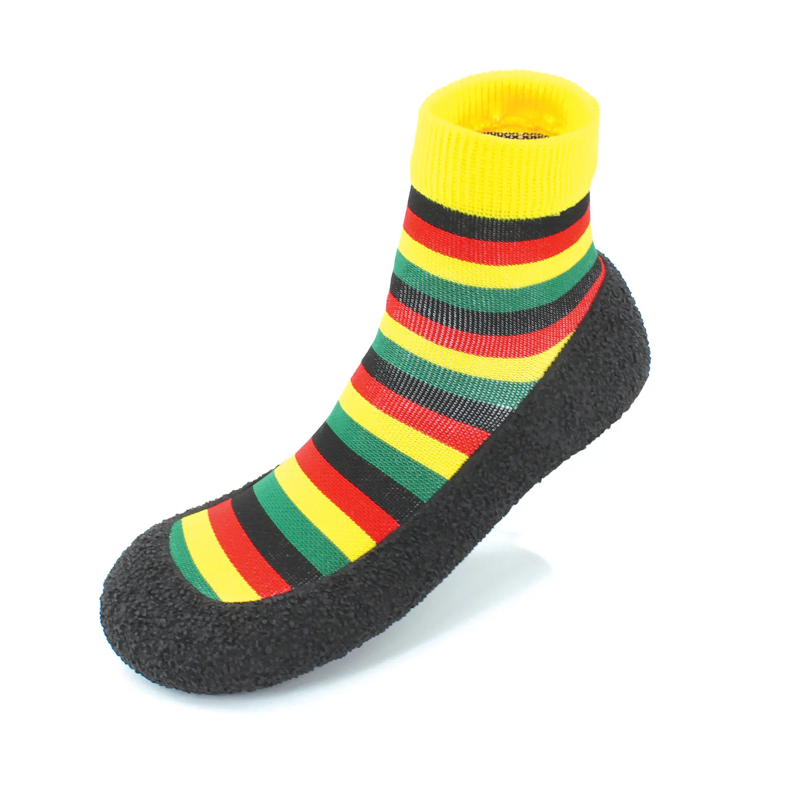 Womens Mens Barefoot Sock Shoes Water sports yoga jump beach Walking Fitness Footwear Jamaican Rasta Afro breathable non-slip