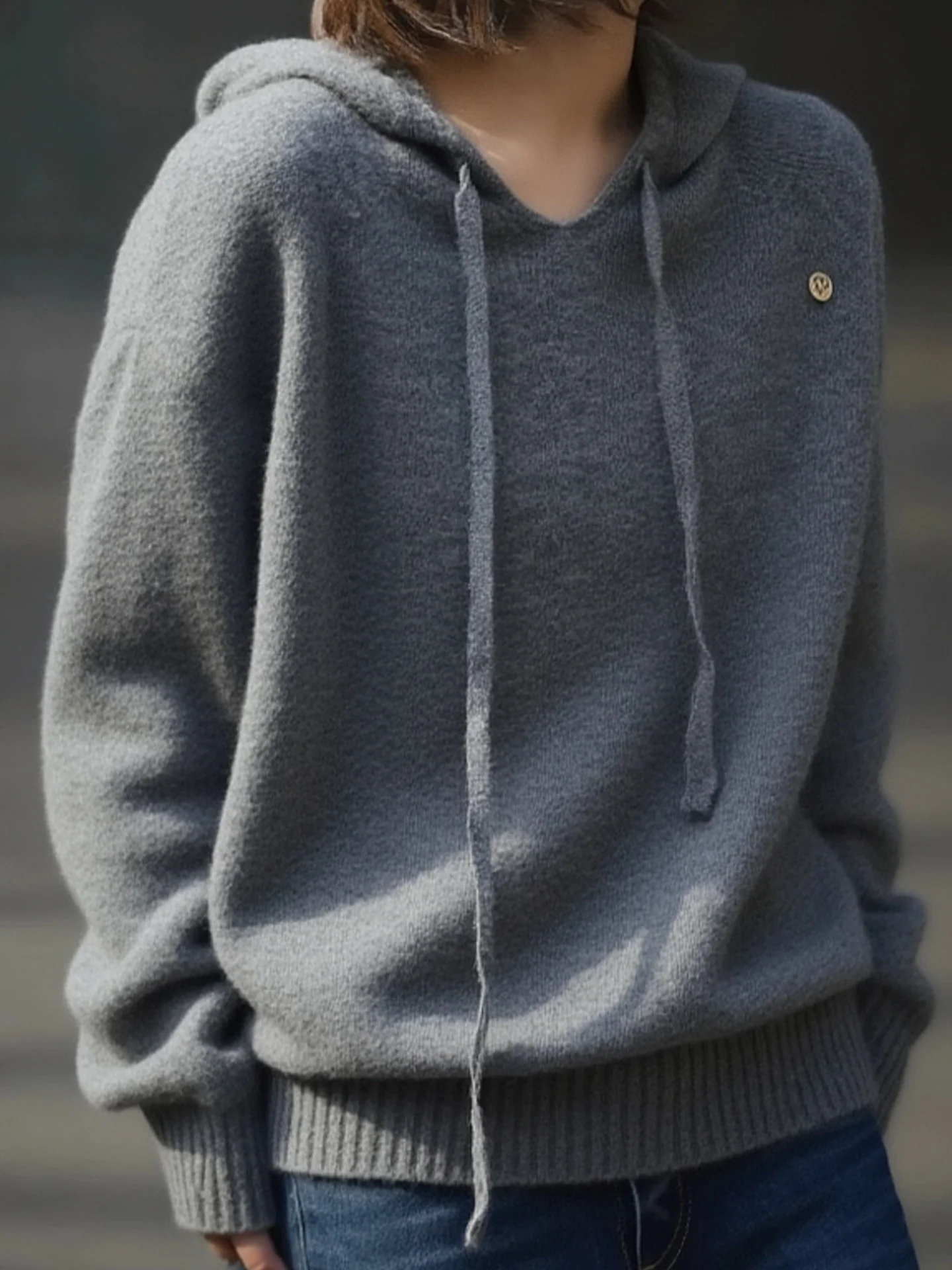 Suéter Camere con capucha Ele Long Sve de punto de gran tamaño irt Versátil Casual Sle Commute Faion Versión coreana Win...