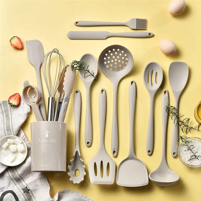 

HHO-термостойкий силиконовый набор инструментов для кухонной утвари 446 ° F Кухонные щипцы, лопаточка для можно мыть в посудомоечной машине