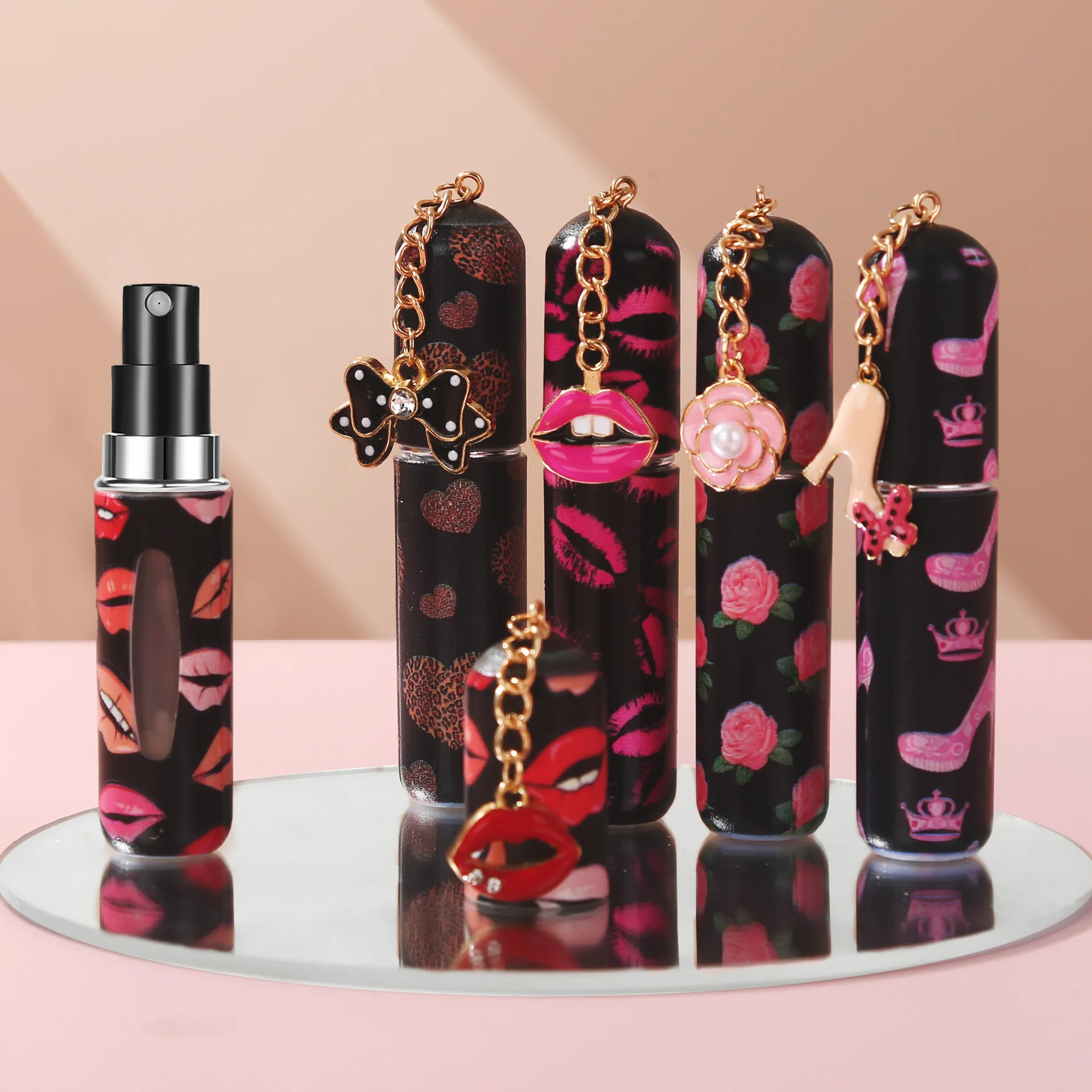 keychain perfume bottle  perfume separately bottled, backpack with key ring design, butterfly girl feeling 5ML perfume separatel