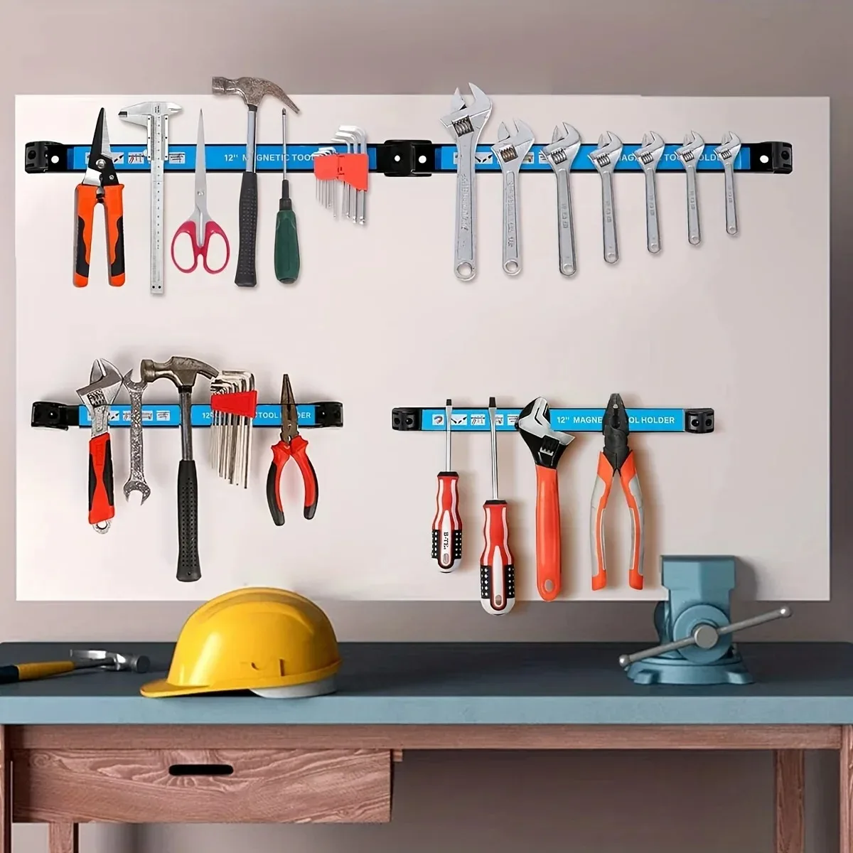 8/12/18/24inch Magnetic Tool Holder Heavy Duty Tool Bar,Space Saving Metal Organizer Rack Tool for Workshop Garage Home