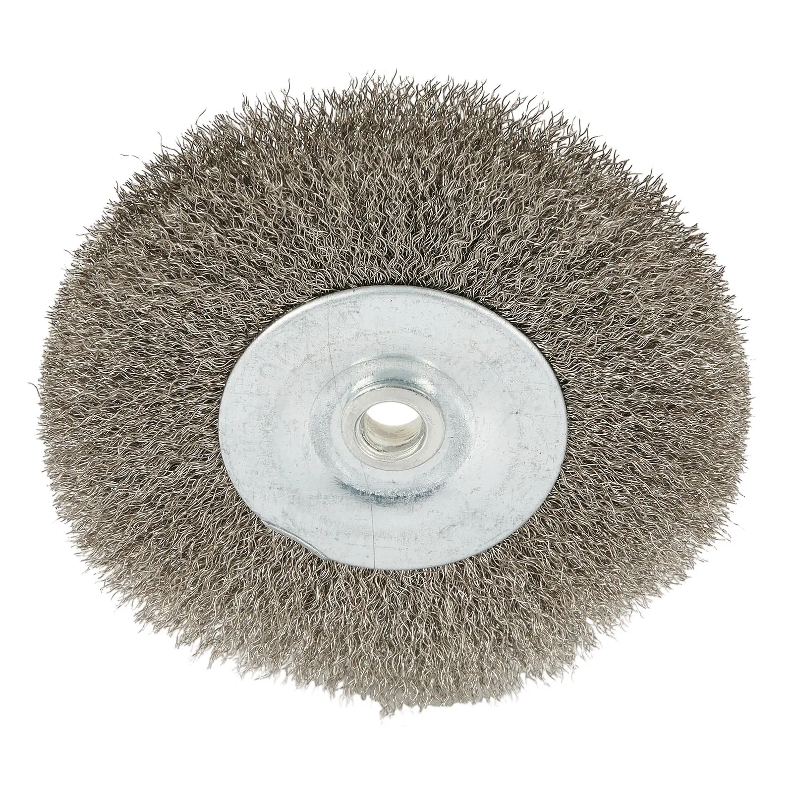 احصل على النهاية المثالية مع فرشاة عجلة سلكية من الفولاذ المقاوم للصدأ مجعدة مسطحة مقاس 3 بوصات لطاحونة الزوايا لأدوات القطر الصغيرة #6