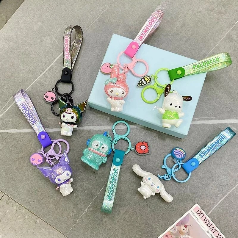 MINISO Sanrio Hello Kitty Kuromi ma mélodie cannelle Pompompurin Pochacco Kawaii Anime dessin animé clé pendentif porte-clés créatif