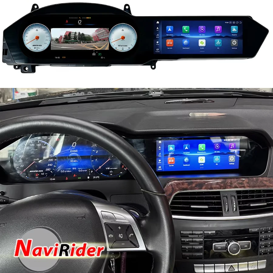 12.3inch +10.25inch Dual Screen For Benz C-Class W204 2011-2014 CarPlay Android Auto GPS Navi Multimedia DSP Bluetooth 4G WIFI