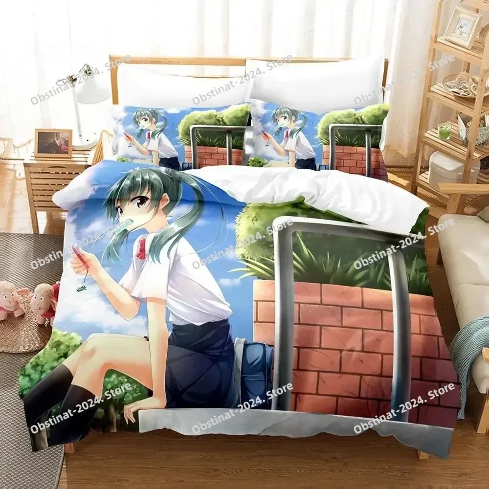 

New 3D Kawaii Anime Zuikaku (Kancolle) Bedding Set Printed With Pillowcase Bed Duvet Cover Single Double Queen Super King Size