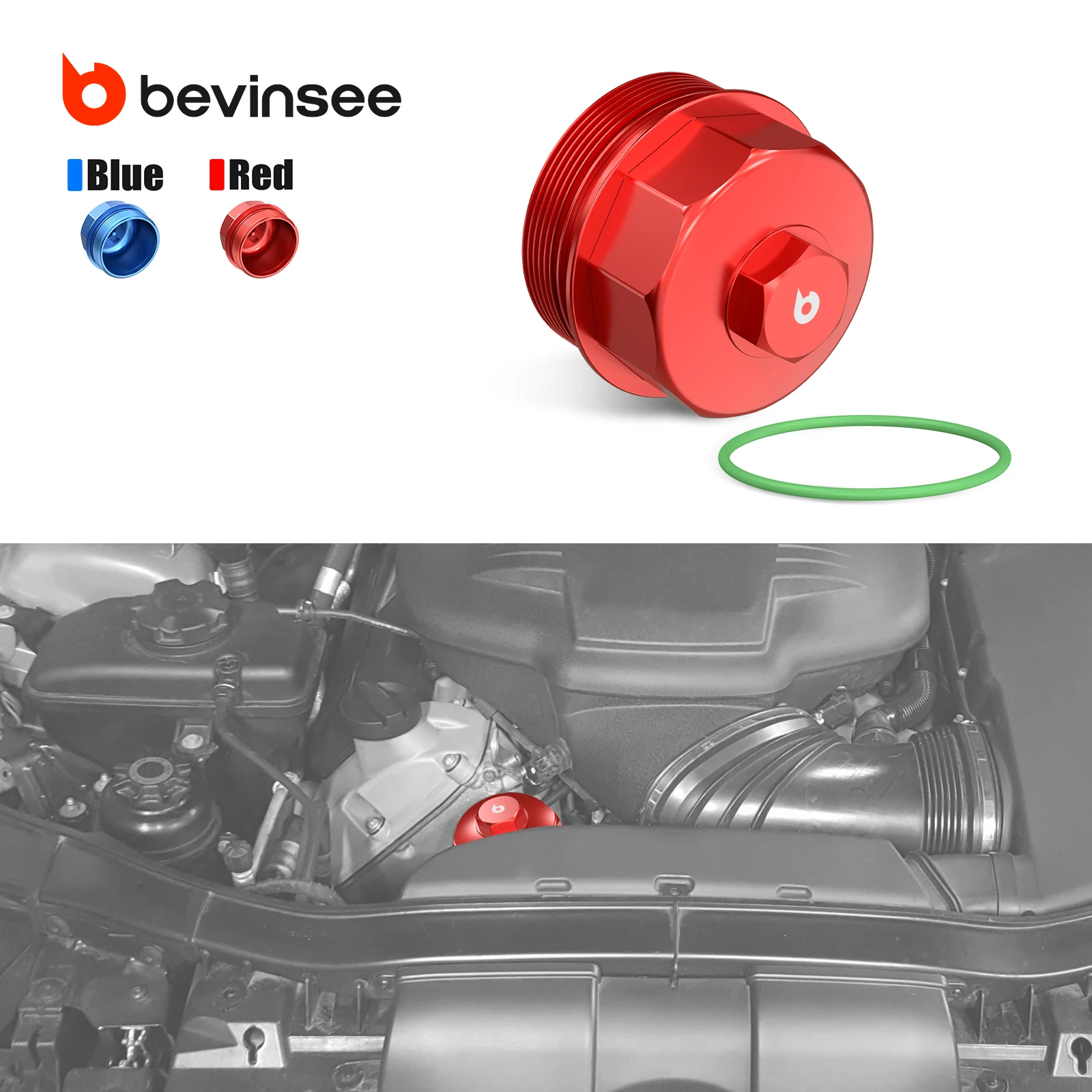 

For BMW S65 V8 Engine Oil Filter Housing Caps Aluminum For BMW E90 E92 E93 M3 2007-2013 Replaces 11427838009