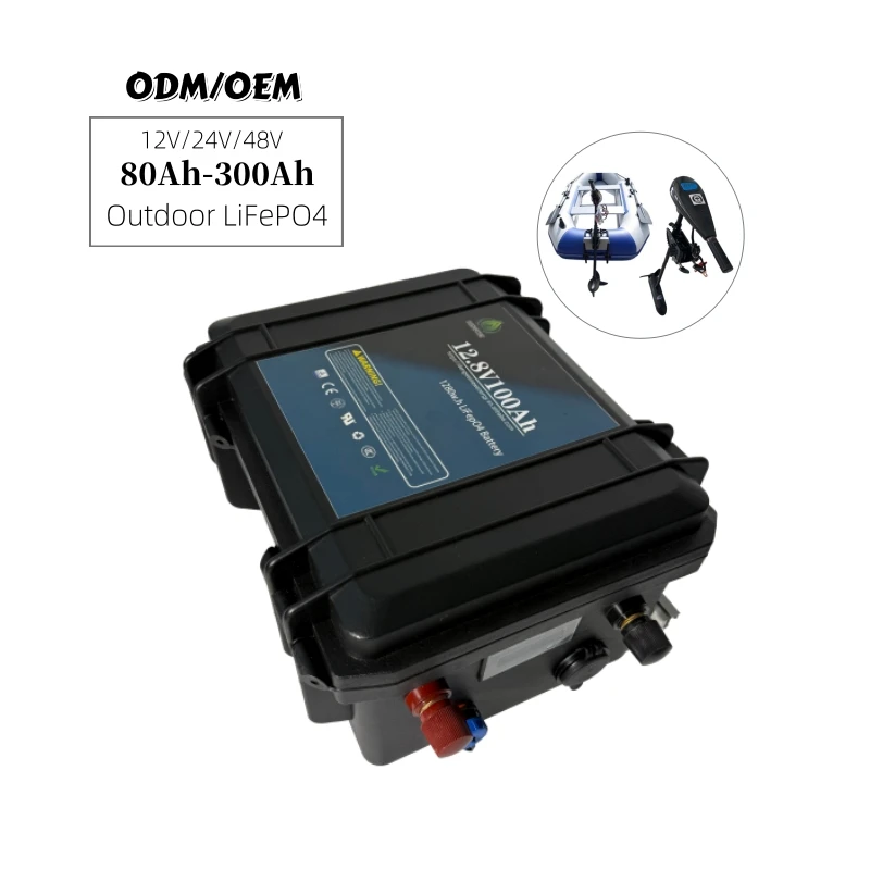 Custom Rechargeable LiFePO4 Solar Battery, 12V-48V 50Ah-300Ah, 110V/220V RV Marine Outdoor Energy Storage Pack