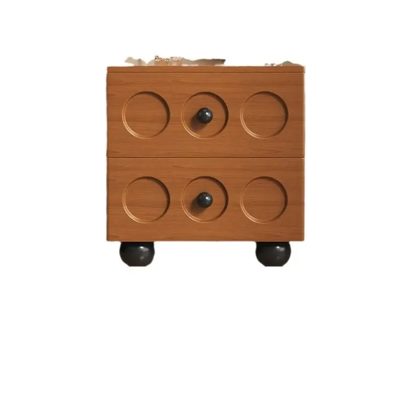 

Bedside table medieval solid wood French retro light luxury high sense small creative high value storage paint storage