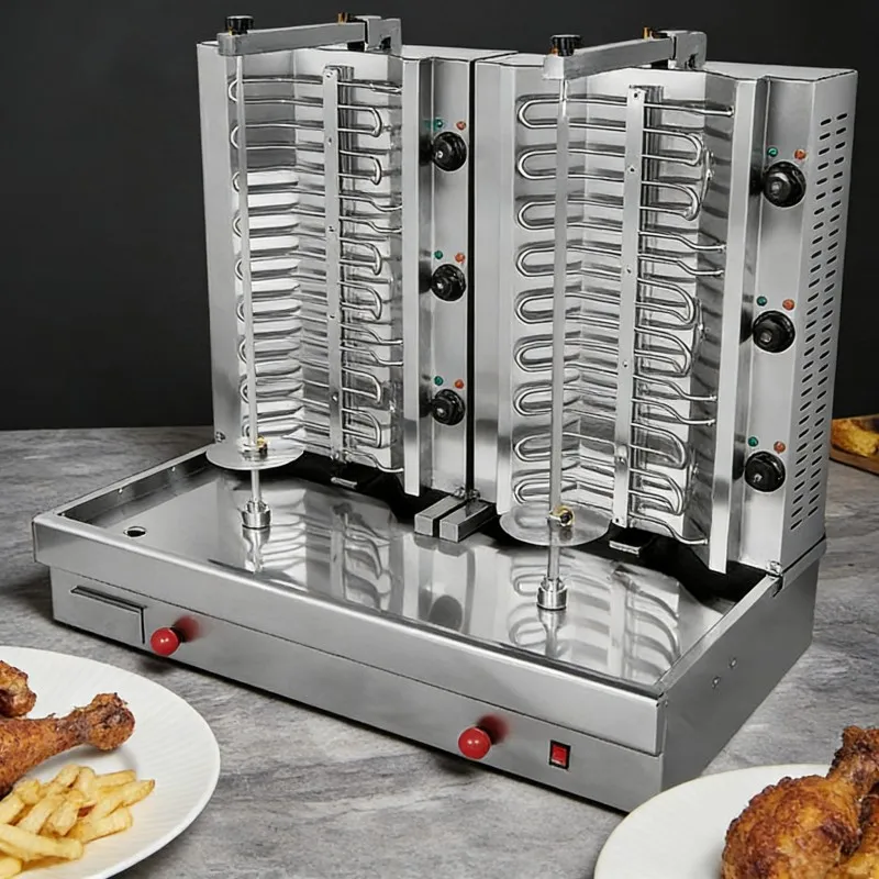 Desktop Skewer Grill And Mini Doner Kebab Machine For Home With Compact Vertical Structure For Home Kitchens