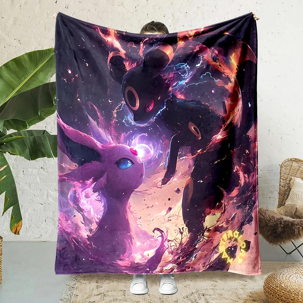 6 Sizes Japanese Games E-Eevee Umbreon Print Blanket, Gifts for Son Teen Husband, Soft Family Blanket Bedroom Sofa Bed Blanket