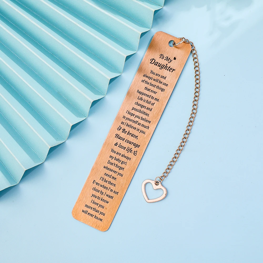 1pcs Rose Gold Metal Stainless Steel Bookmark Hollow Heart Pendant,Birthday Gift,Christmas Gift For Daughter