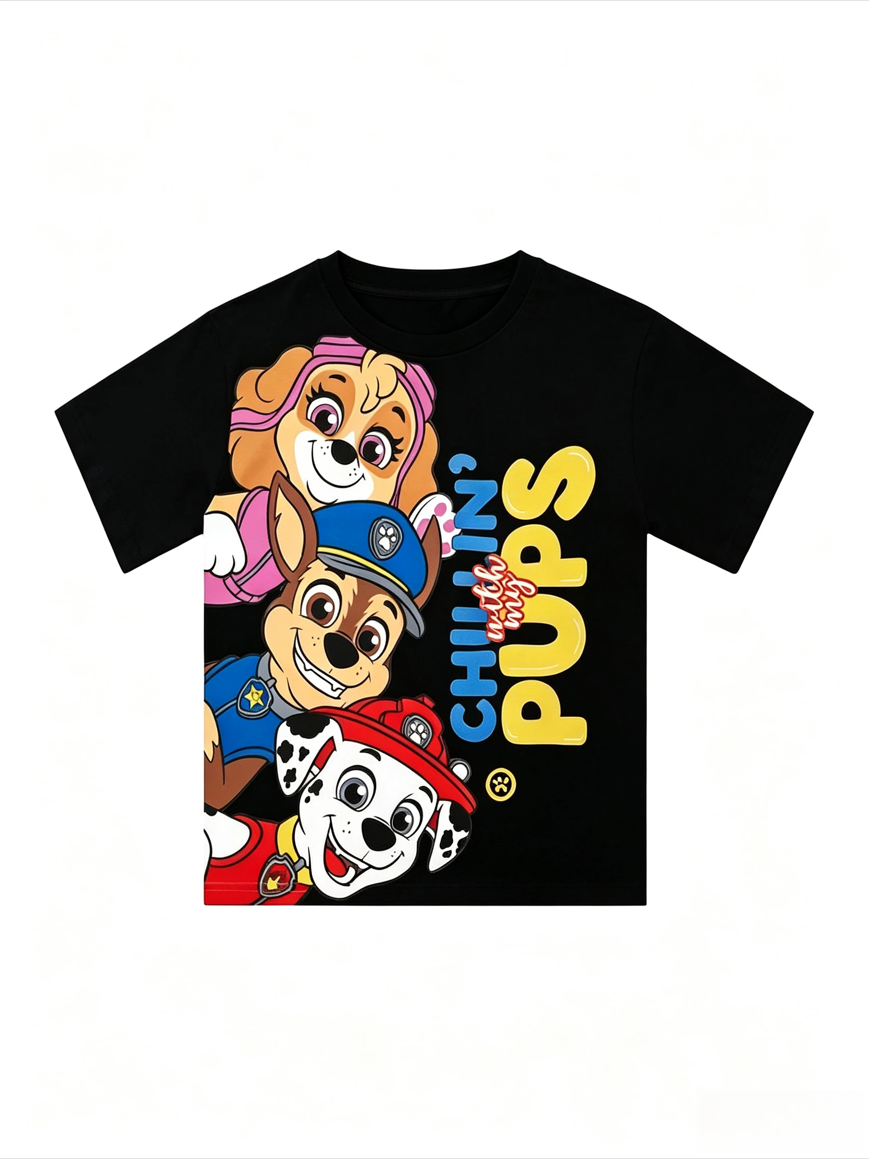 Paw Patrol Children's T-shirt Cartoon Dog Pattern T-shirt Men's and Women's Short Sleeved Children's Birthday Gift Clothing