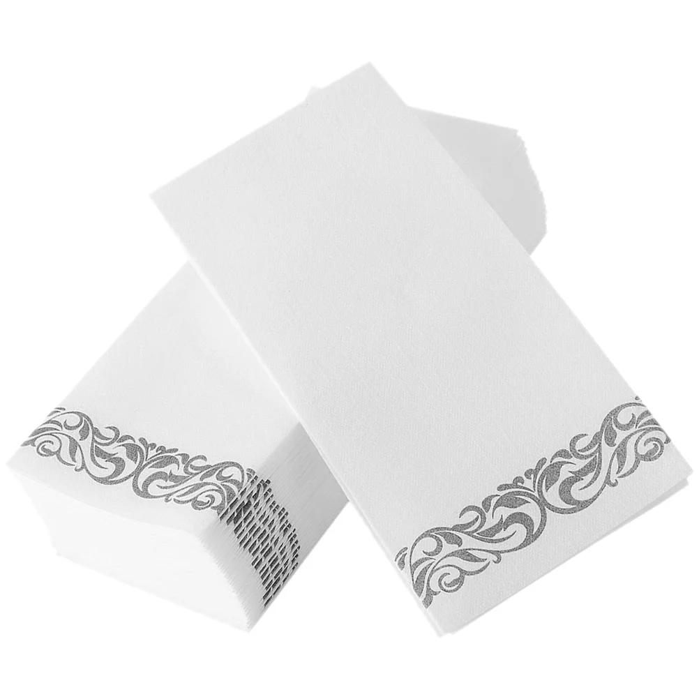 25 Pcs Paper Napkin Silver Table Decor Napkins Wood Pulp Tissue Wedding Banquet