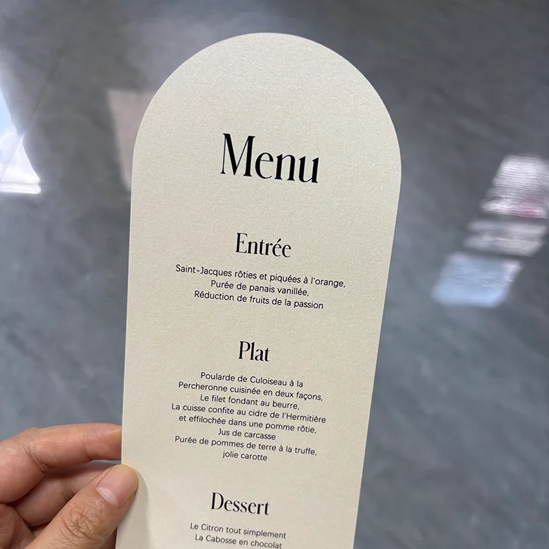 Tarjeta de menú de boda con forma de arco, tarjeta de agradecimiento personalizada, 60 uds., decoraciones de mesa de menú de boda, tarjeta de lugar editable personalizada