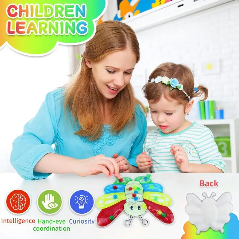 Juguetes de clasificación de colores, juguetes educativos con forma de mariposa a juego, juegos de habilidades motoras finas, actividades de aprendizaje preescolar