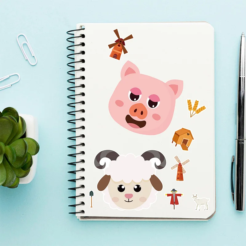 6 Sheets Farm Animals Assembled Sticker Set for Kids