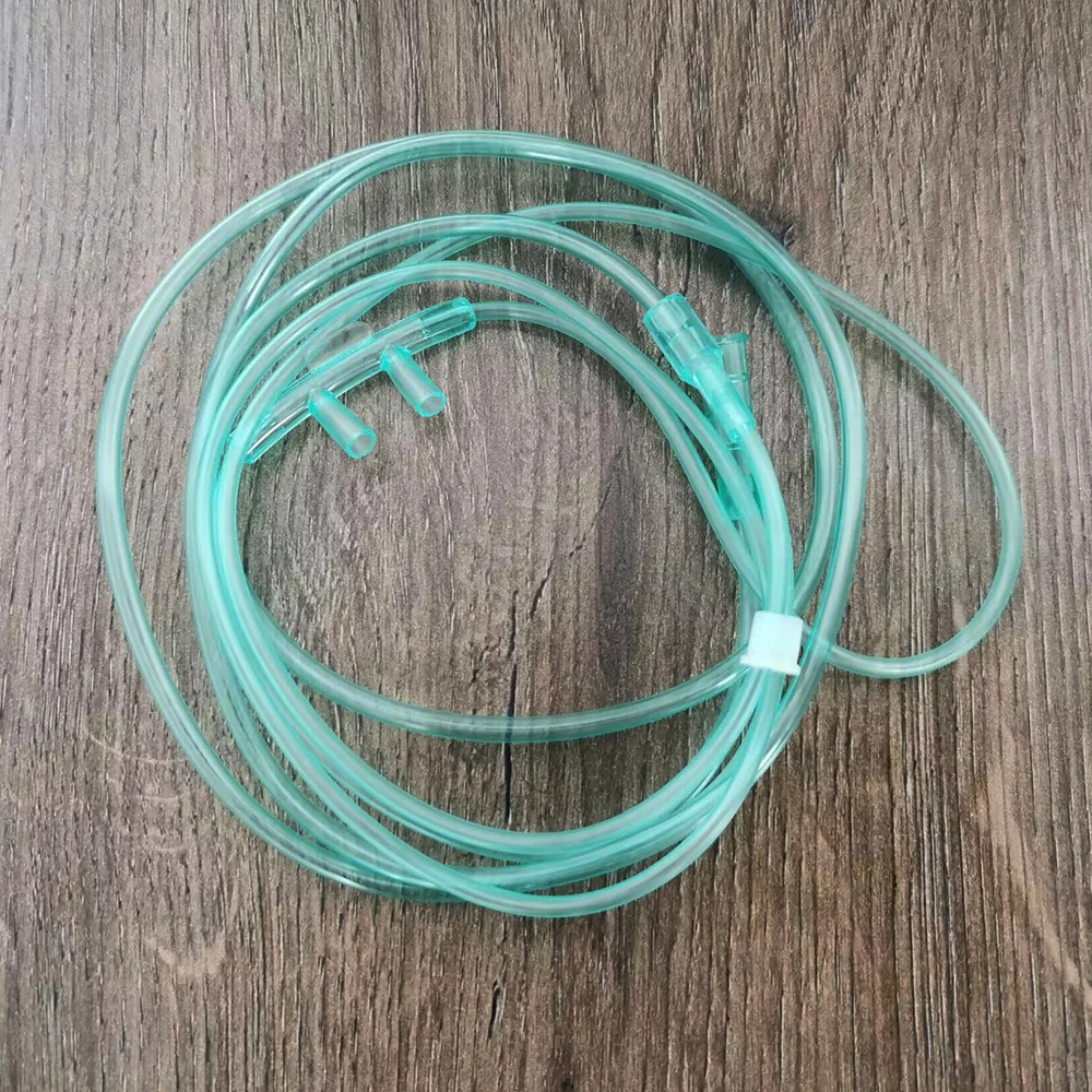 50 Pcs Double Nasal Cannula Oxygen Nasal Cannula Iength 1500mm Sterile Green Oxygen Nasal Cannula Suitable For Human Animals