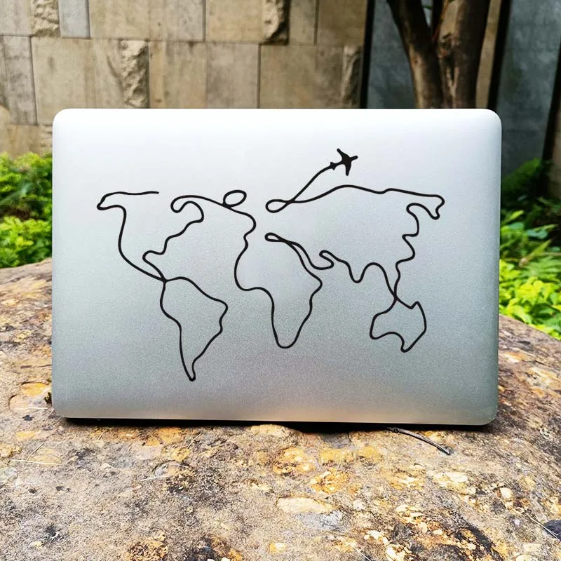 Flight Course Map Creative Vinyl Laptop Decal for MacBook Sticker Air Retina Pro 14 16 Mac Cover Skin 13