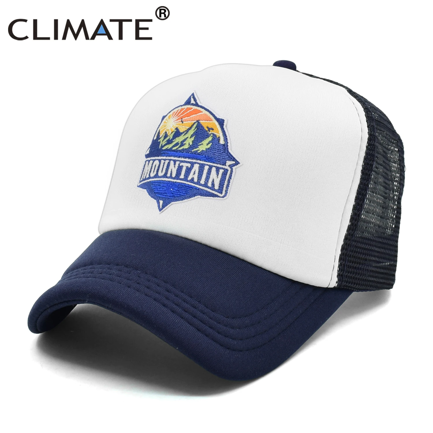 CLIMATE Mountain Hike Cap Cool Forest Trucker Cap Hiking Mountain Cap Hat Peak Mountain Baseball Cap Cool Summer Mesh Cap