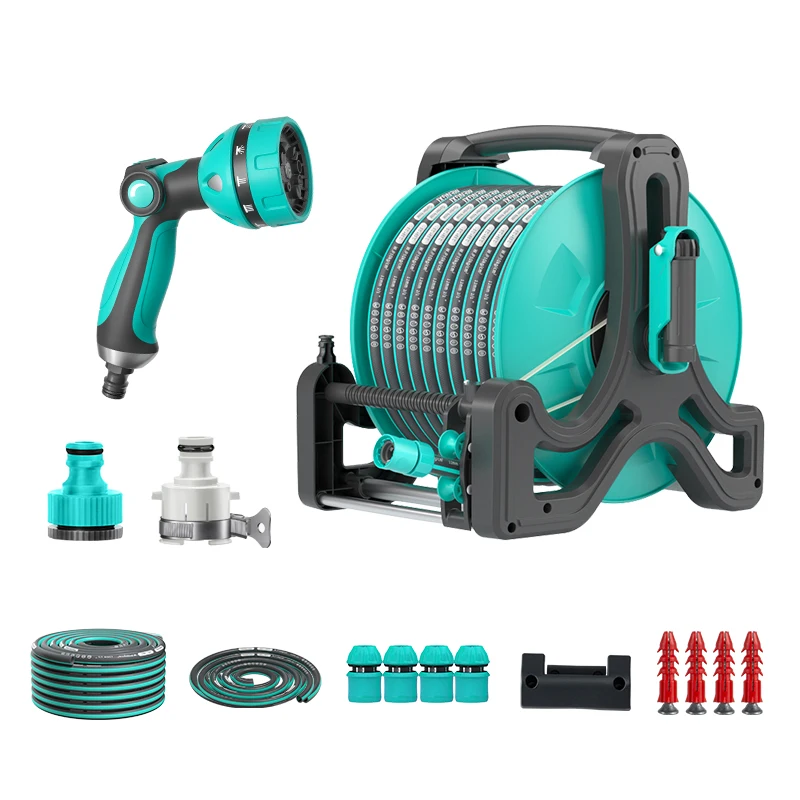 Four Seasons Professional Hot Sale 100ft 30m High Pressure Telescopic Garden Irrigation Hose Reel for Watering and Irrigation