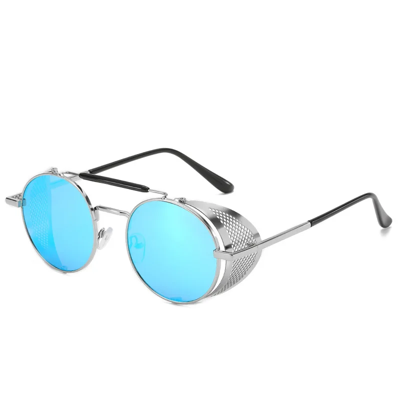 Steampunk Flip Sunglasses, New Trendy Retro Round Metal Women\'s Sunglasses, UV Resistant Glasses 66247