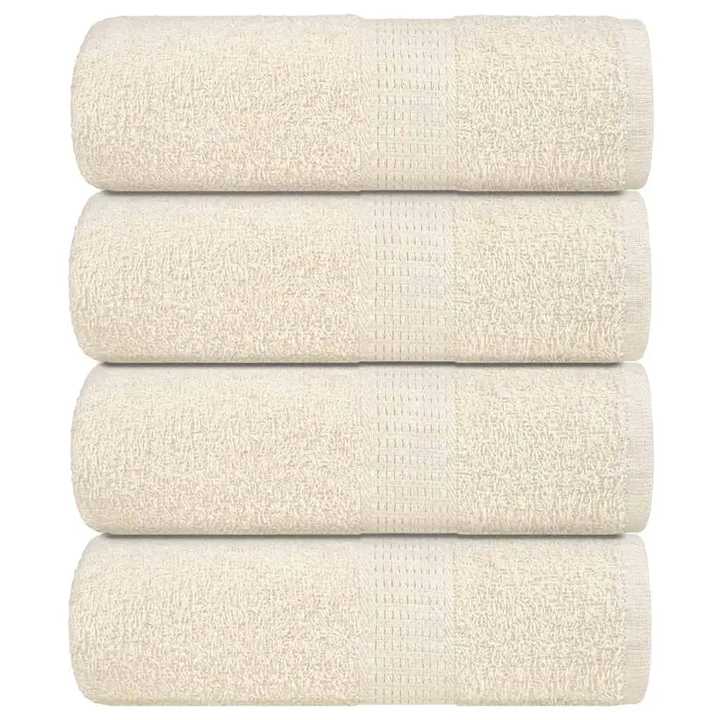 4-Pack Cotton Soap Towels 30x30 cm, 360 GSM - Soft & Absorbent Cream Color