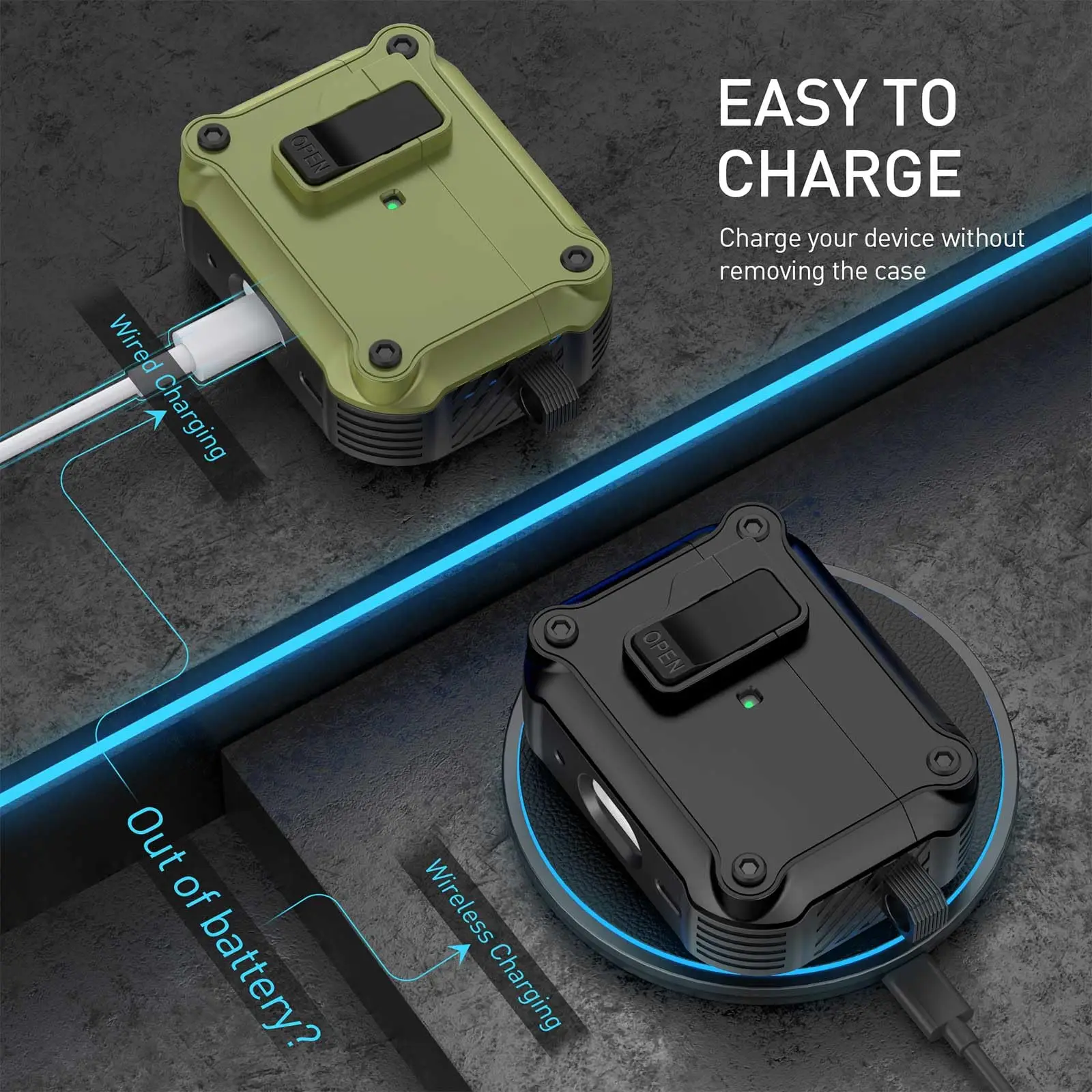 AirPods Pro 3 (2025)用セキュアロックケース 新型自動ポップアップフルプロテクトケース クリーニングキット付き Apple AirPods Pro 3対応