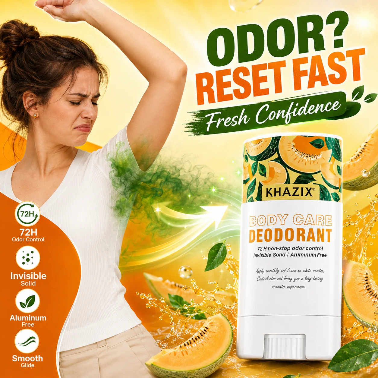 Underarm Deodorant Stick|Dual-Active Odor Fighting Formula|Shea Butter & Essential Oils Infused|Gentle Long-Lasting Freshness.Bo